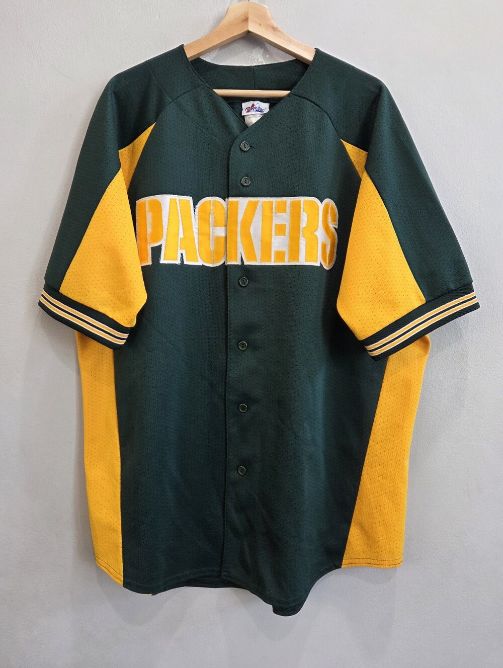 Vintage Majestic Green Bay Packers NFL Baseball Jersey Made In USA Men's Size XL